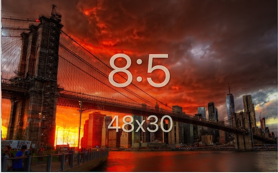 NYC Sunset - Manhattan Skyline & the Brooklyn Bridge - New