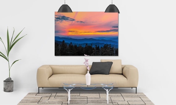 Smoky Mountains Photo Print - Sunset Tennessee Wall Art Smoky Mountains Photo Print - Sunset Tennessee Wall Art