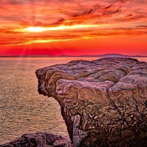 Acadia Maine Sunrise Canvas | Maine, New England | Bar Harbor ME | Maine Landscape | Maine Canvas Art | Metal | Framed Print