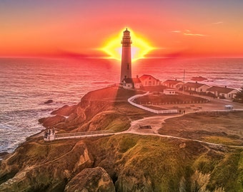 Pigeon Point Lighthouse Sunset Canvas Print | California Coast | Pacific Coast Highway | Pacific Ocean | Canvas, Metal or Framed Print