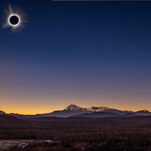 Mount Katahdin in Total Solar Eclipse Maine Mt Katahdin Photo Print Maine image 1