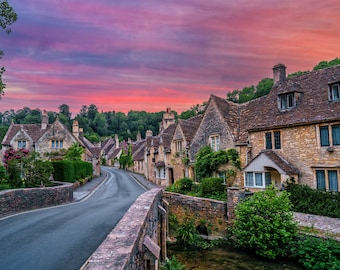 Cotswold Castle Combe Photo Print - Engeland platteland canvas en kunst aan de muur - Engelse print, ingelijste foto, metaal, acryl