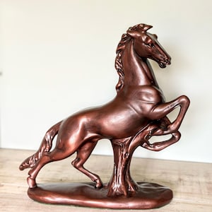 Vintage rearing horse sculpture; rearing stallion sculpture; vintage sculpture