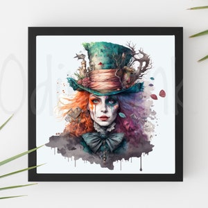 Mad Hatter Print, Alice In Wonderland Print /  'We're All Mad Here /  Mad Hatter's Tea Party Print /  Nursery Art