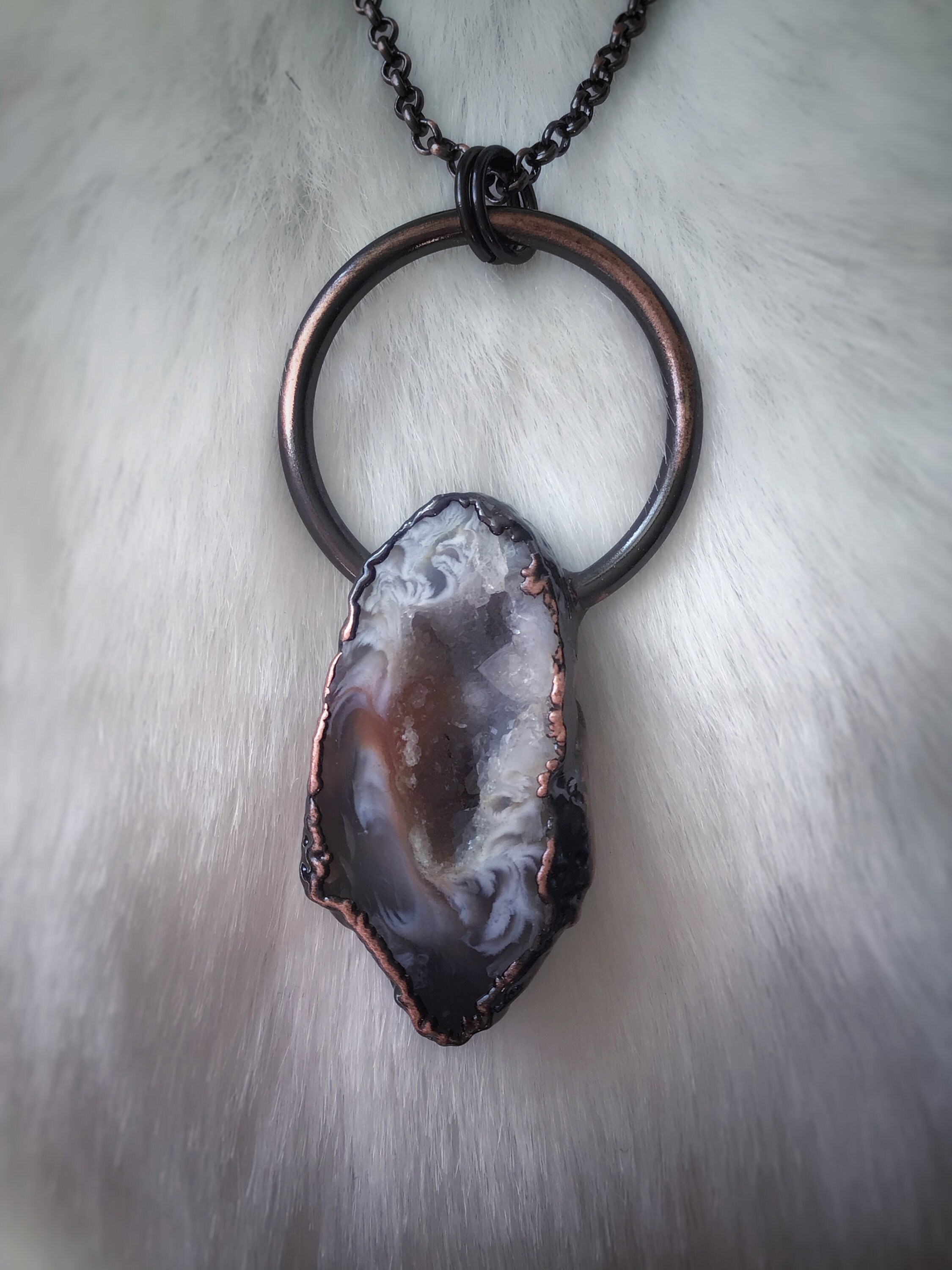 Geode Slice NecklaceGeode Crystal NecklaceRaw Stone Etsy