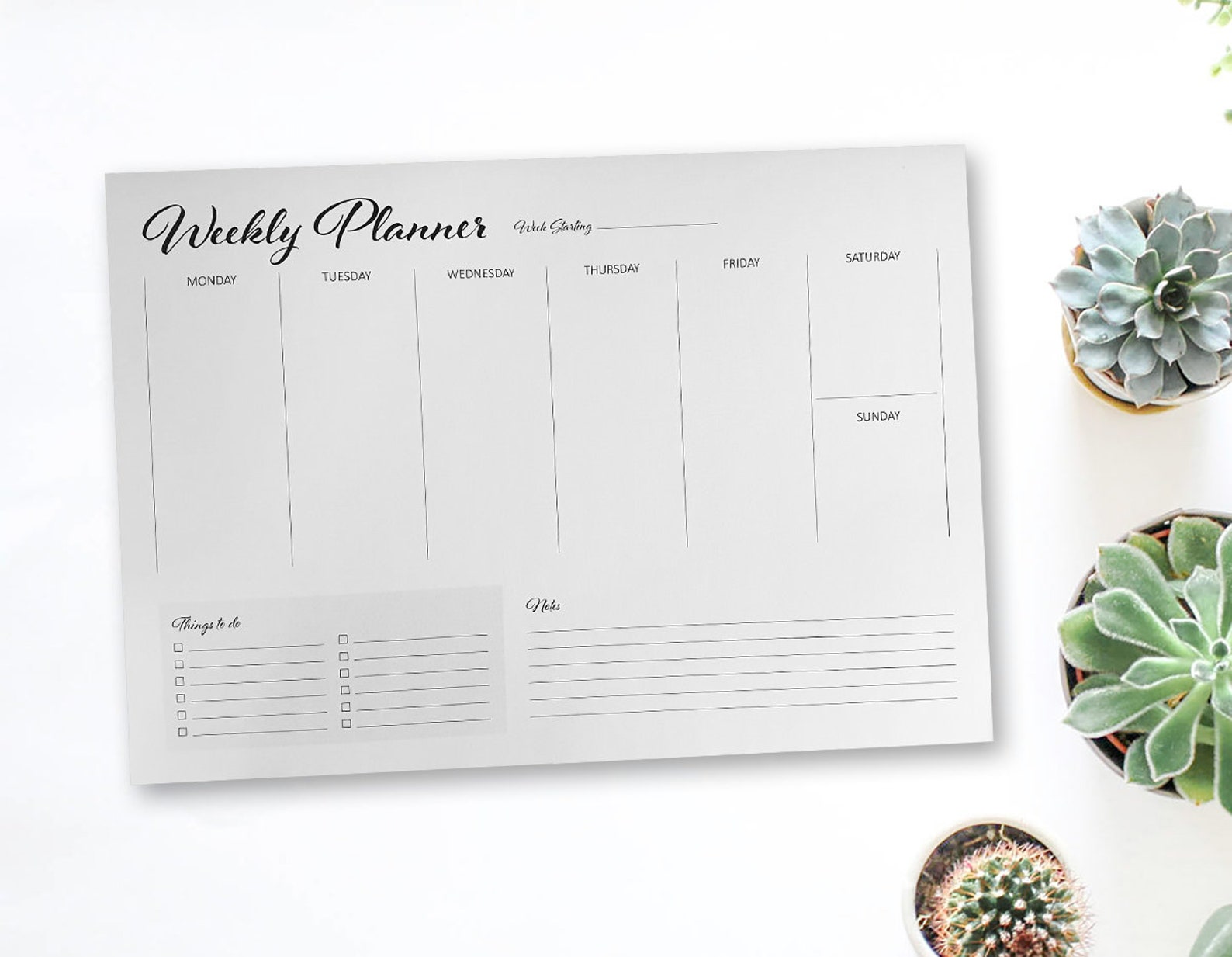 A4 Minimalist Printed Planner Weekly Planner, Teacher Planner, Office