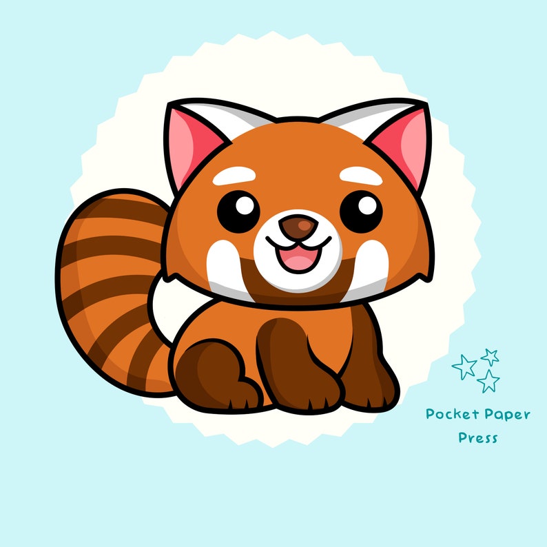 Red Panda Vector Red Panda Clipart Panda Vector Red Panda Etsy