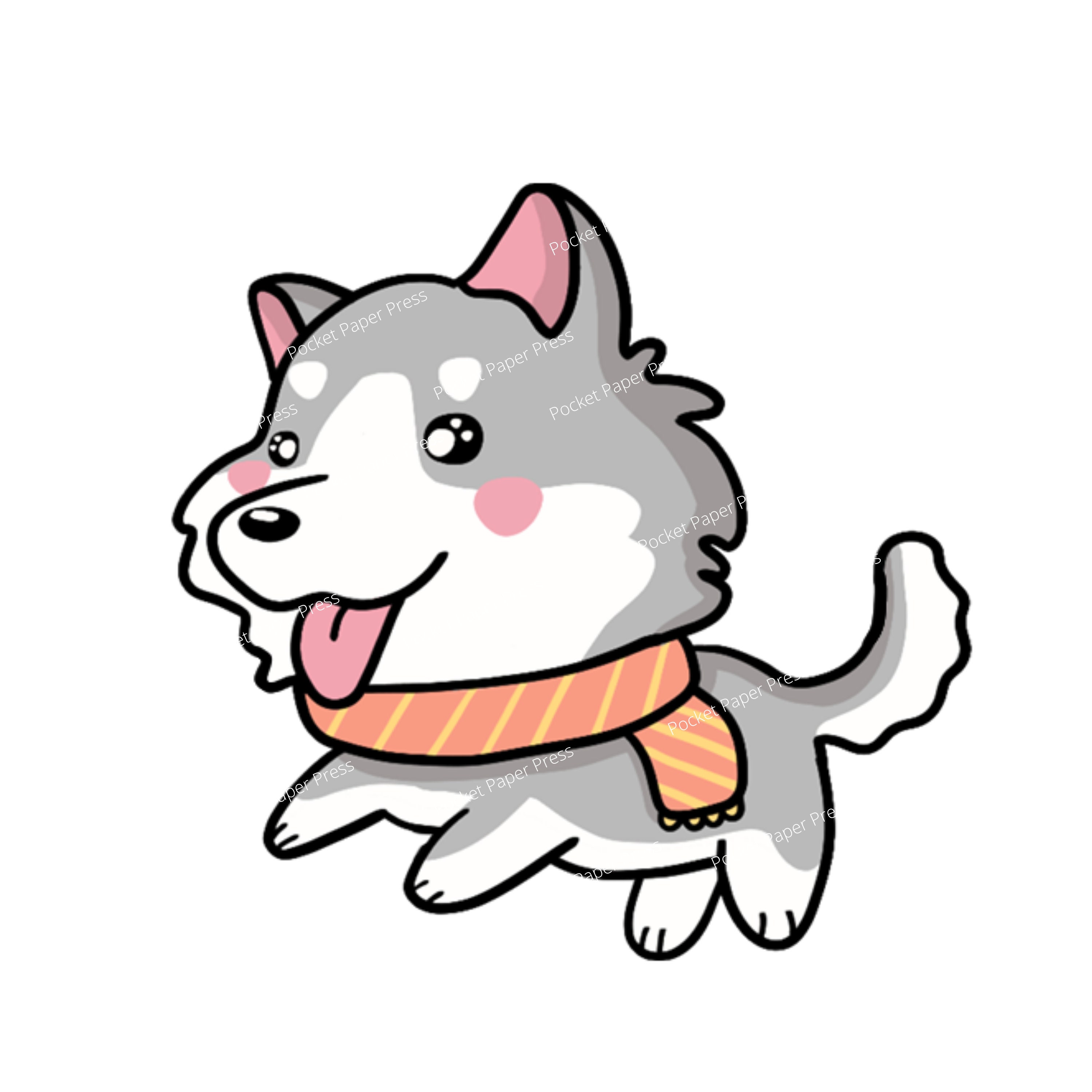 Premium Vector Clipart Kawaii Husky Cute Husky Clipart Set Etsy