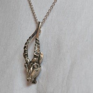 925 Large Sterling Silver Capricorn Pendant, Solid Silver Sea Goat Zodiac Sign Necklace, Horns Amulet Jewelry
