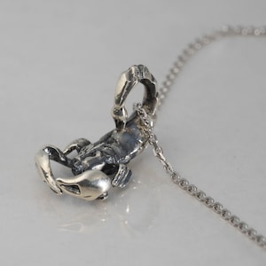 Scorpio Necklace, Zodiac Scorpion Pendant, 925 Sterling Silver Art Jewelry for Men and Women