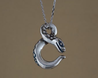 925 Argent Ouroboros Serpent Serpent Pendentif Collier Infinity Figure 8 Charm