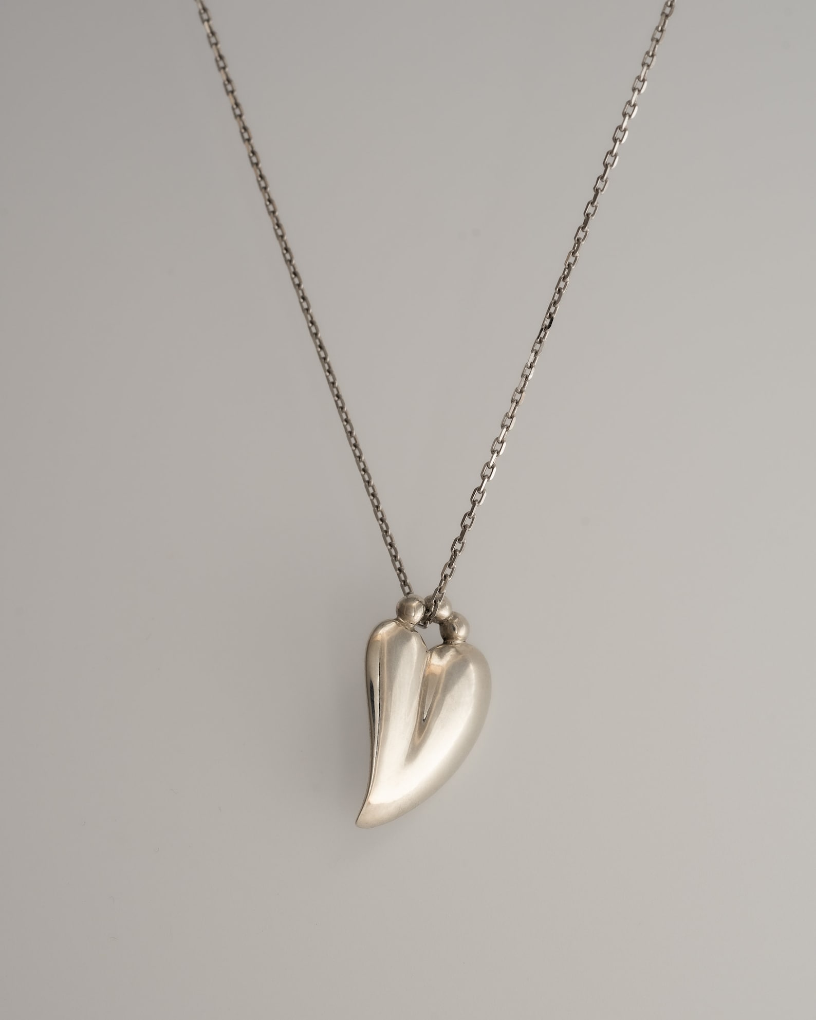 Large Heart Necklace Solid 925 Sterling Silver Solid Heart Etsy