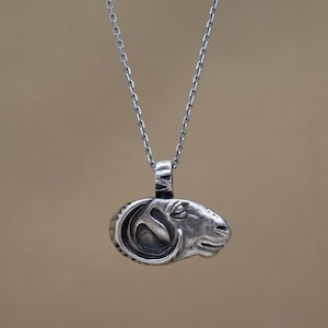 925 Sterling Silver Aries Zodiac Pendant - Ram Necklace - Astrology Jewelry - Ancient Inspired
