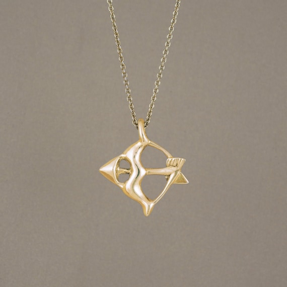 She Is Sagittarius Artisan 24K Gold Zodiac Pendant Necklace - Culturesse