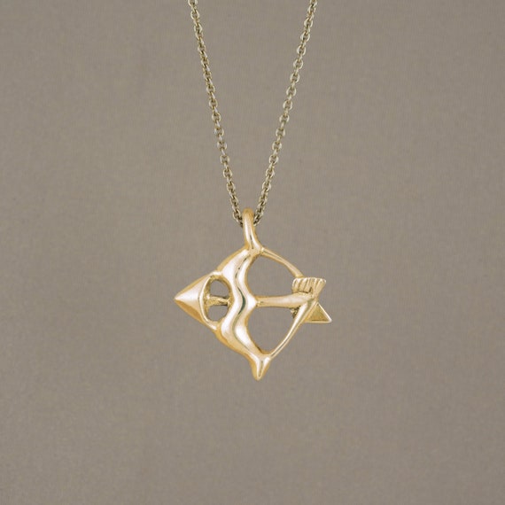 14K Gold Sagittarius Necklace Zodiac 