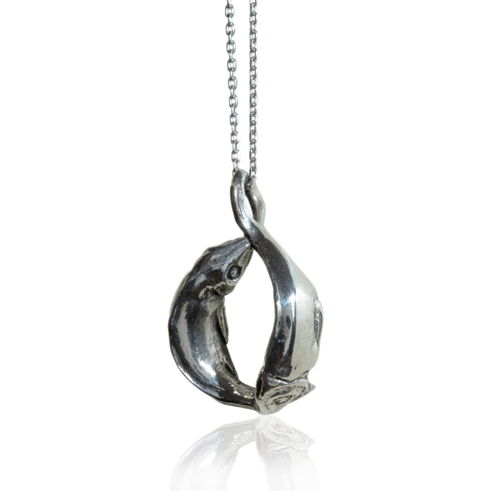 Pisces Necklace Sterling Silver Fish Necklace, Pisces Fish Zodiac ...