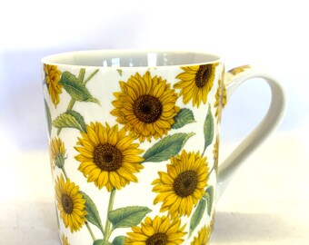 Sunflower design jumbo mug made for the Abbeydale Collection.