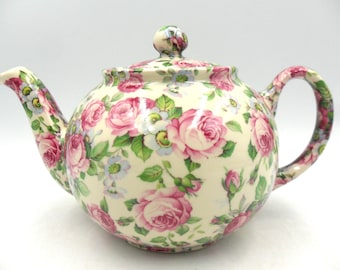 Heron Cross Pottery 2 cup teapot in gorgeous Rosalind Rose  design.