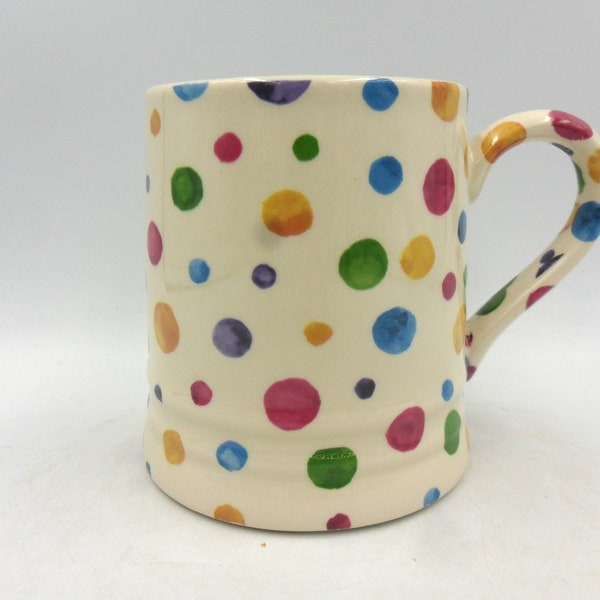 Painted Polka Spot  tankard mug made by Heron Cross Pottery