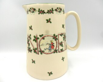 Heron Cross Pottery 2 pint jug in William Morris Woodpecker birds design 