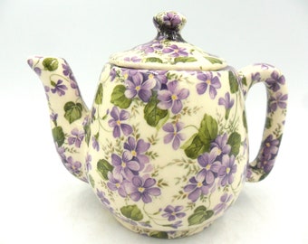 Ditsy Violet chintz design Cocktail 1 cup teapot