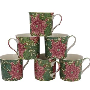 Set of 6 Summer glory design palace mugs.