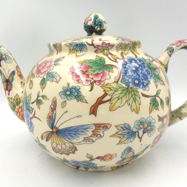 Théière 6 tasses design Oriental Garden fabriquée par Heron Cross Pottery