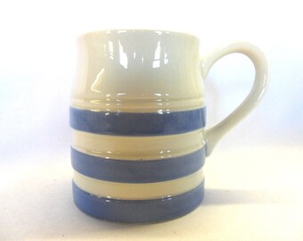 Blue and White Cornish Style Earthenware Mug.