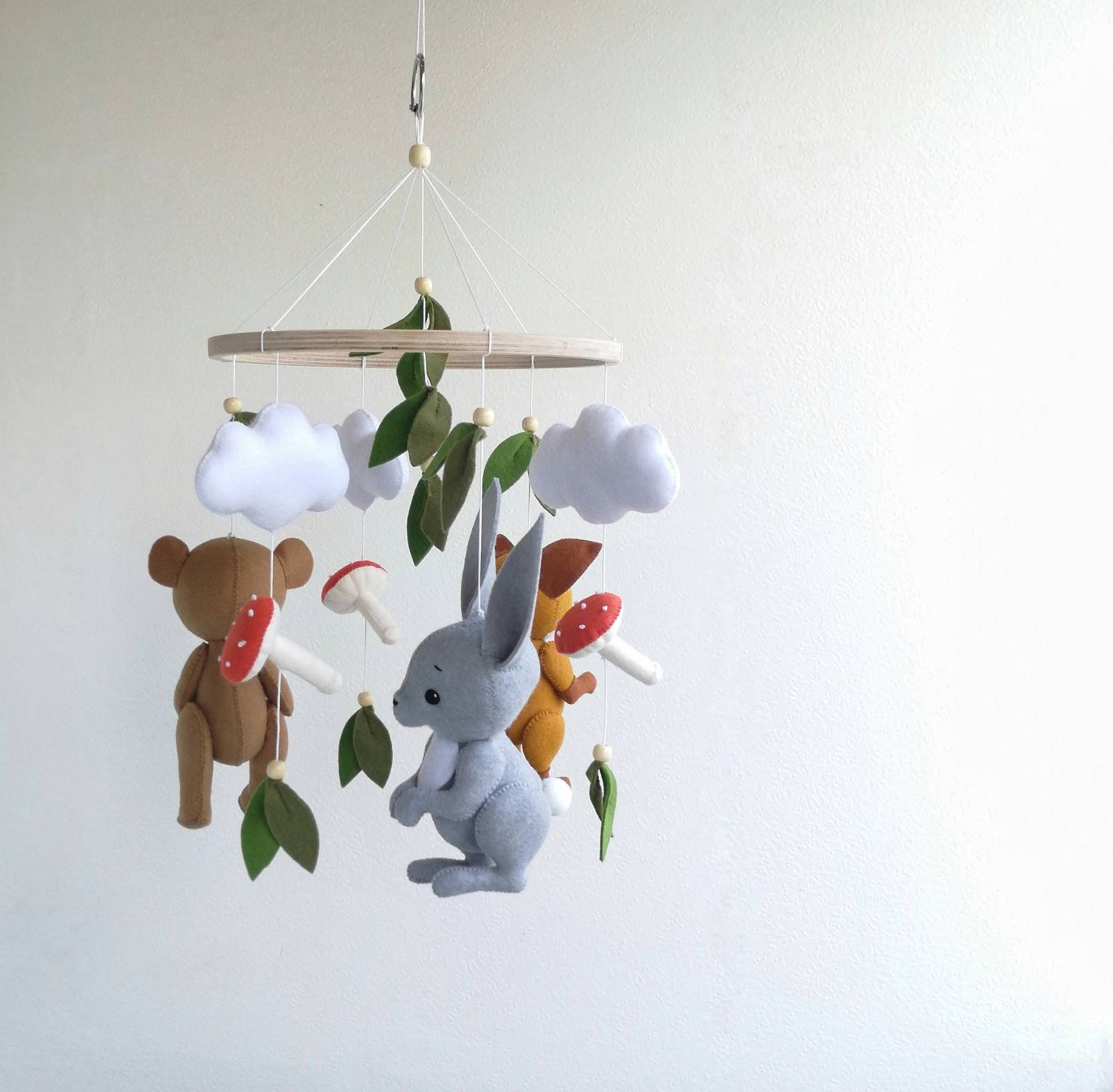 Woodland baby mobile for nursery Forest animals mobile Etsy