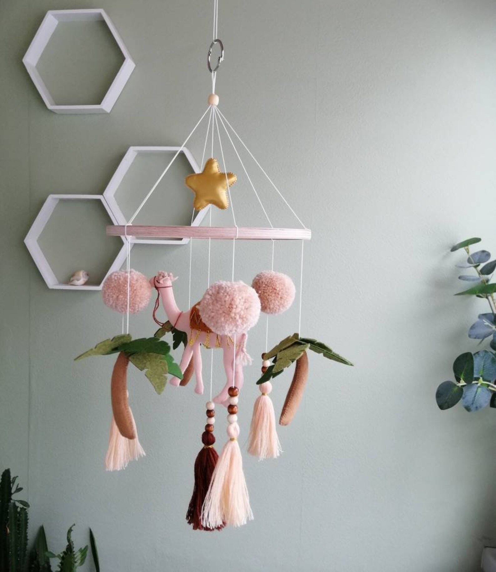 Сamel and palm trees baby mobile Boho crib mobile Boho Etsy