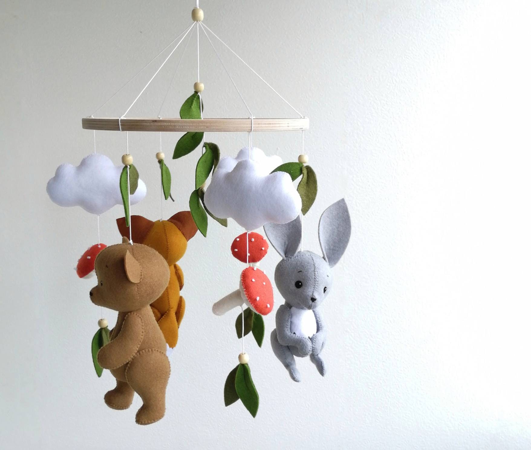 Woodland baby mobile for nursery Forest animals mobile Etsy