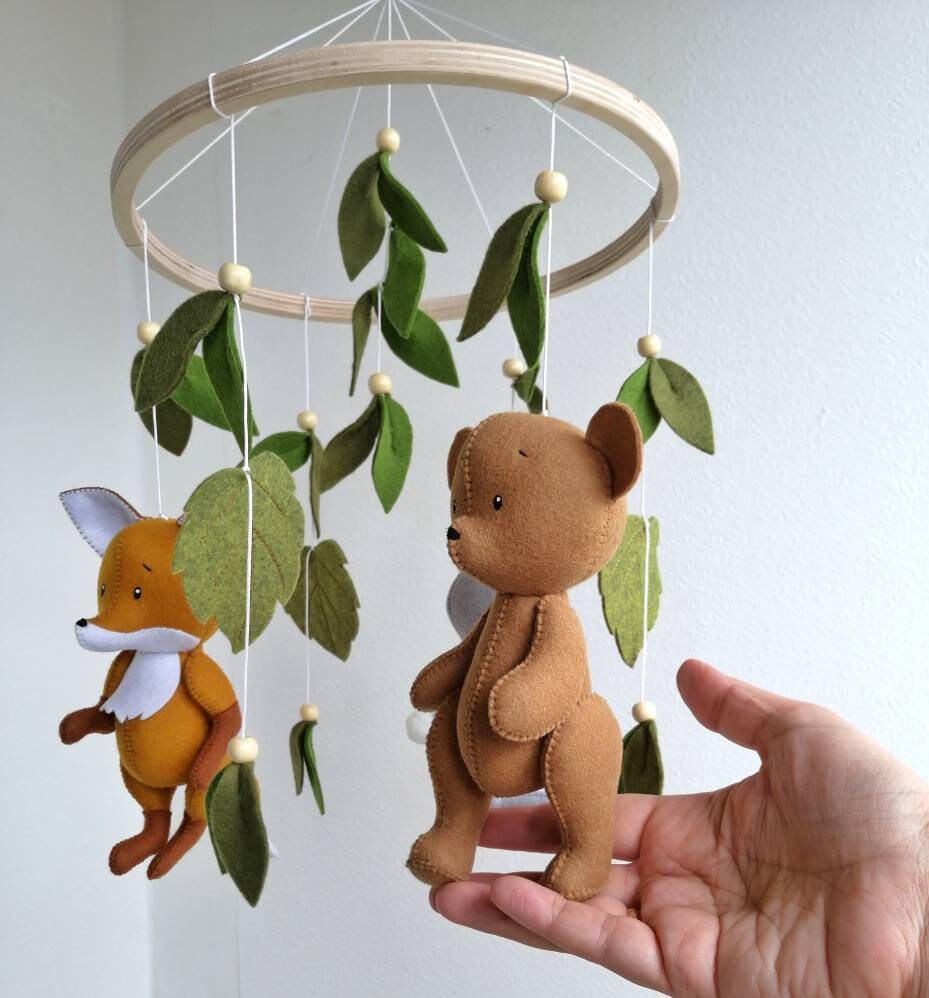 Waldtiere Mobile Hängende Tiere Mobile modernes Baby mobile Etsy
