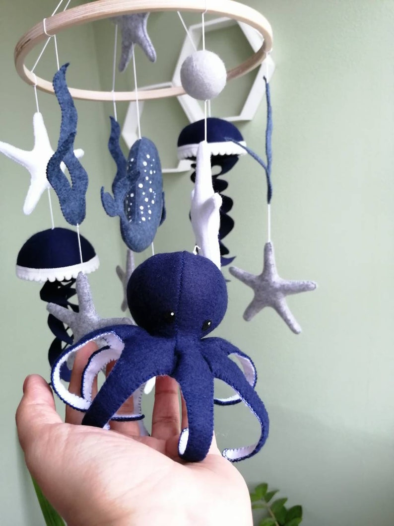 Wal mobile mit Qualle maritimes Kinderzimmer Deko Baby Junge Etsy