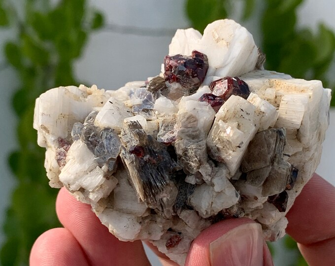 Natural Spessartite red garnet Specimen. Garnet Specimen . Red garnet Home decor. Home decor Specimen