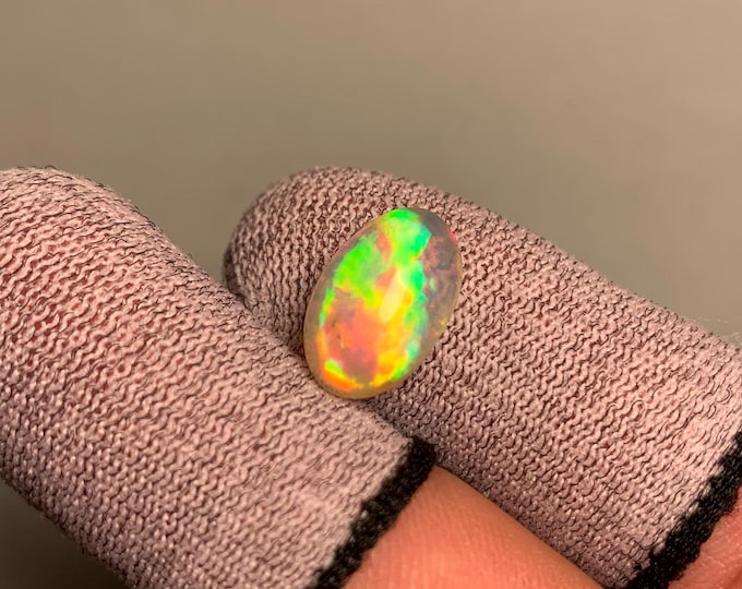 Natural Loose 4.85 Ct Splendid Fires Opal. White Opal . Natural White Opal. White Opal For Ring. October Birthstone . Opal Ring