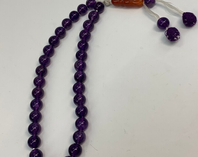 Natural Amethyst Prayer Beads. Amethyst Prayer Beads .Amethyst 33 Prayer Beads. Amethyst Crystal. Amethyst Stone.