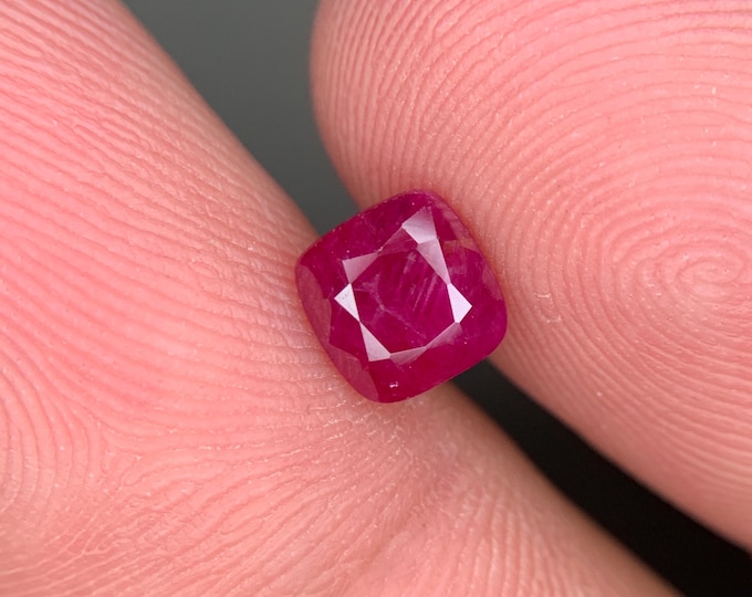 Authentic Natural Loose No Heat Certified Ruby . Natural 1.90 Ct Cushion Cut ruby . Natural ruby From Afghanistan . Ruby Ring .