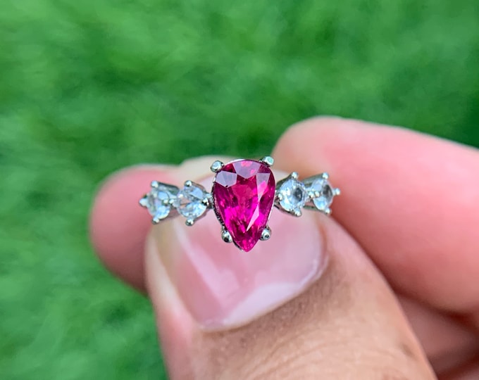 Tourmaline Ring. Pink Tourmaline Ring . Rubellite Tourmaline Ring . Tourmaline Ladies Ring .925 Tourmaline Ring.