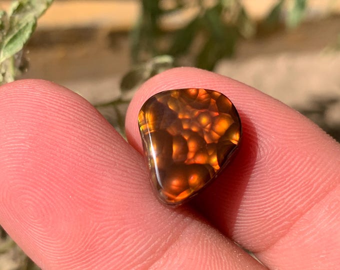 Natural Fire Agate . Mexican Fire Agate . AAA Grade 8.75 Ct Mexican Fire Agate With Splendid Bubbles Fires. Fire Agate For Ring .
