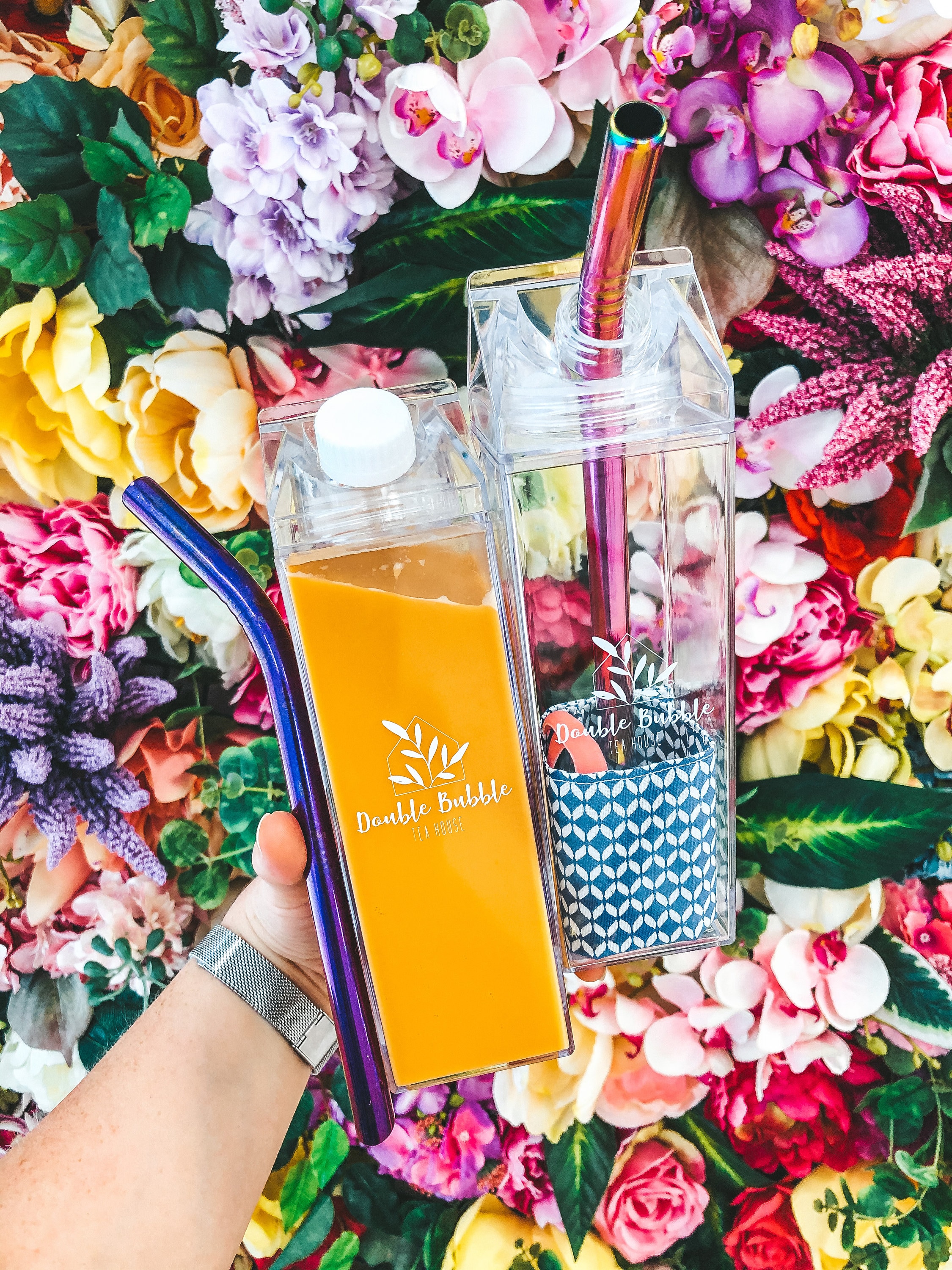 Bubble Tea Bottle + Straw | Reusable Stainless Steel Straw  | Party S…