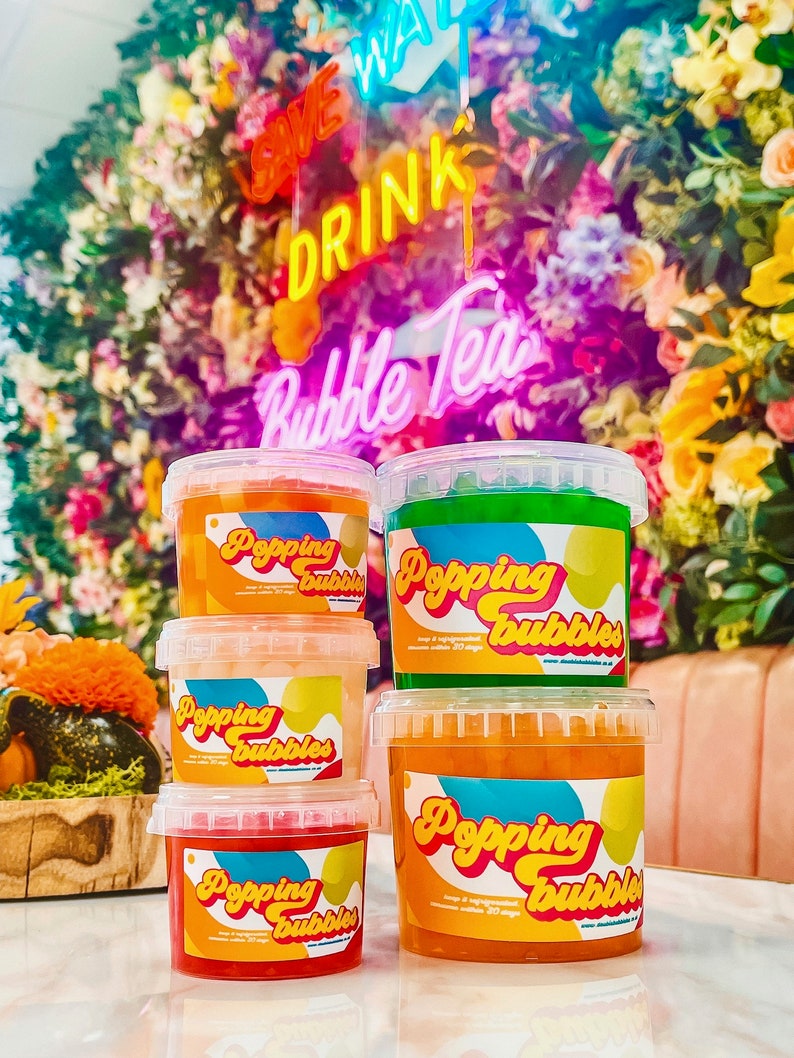 Popping Boba Jelly Bubble Tea Balls Vegan Bursting Etsy México