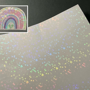 4 Blätter Bubble Holographic - Klares Overlay-Laminat mit kleinem Kreis-Blasen-Muster holographisch - A5/A4 Blatt