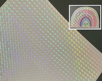 4 Sheets Holographic Triangle Overlay Sheets: Self Adhesive Laminate (A6/A5/A4)
