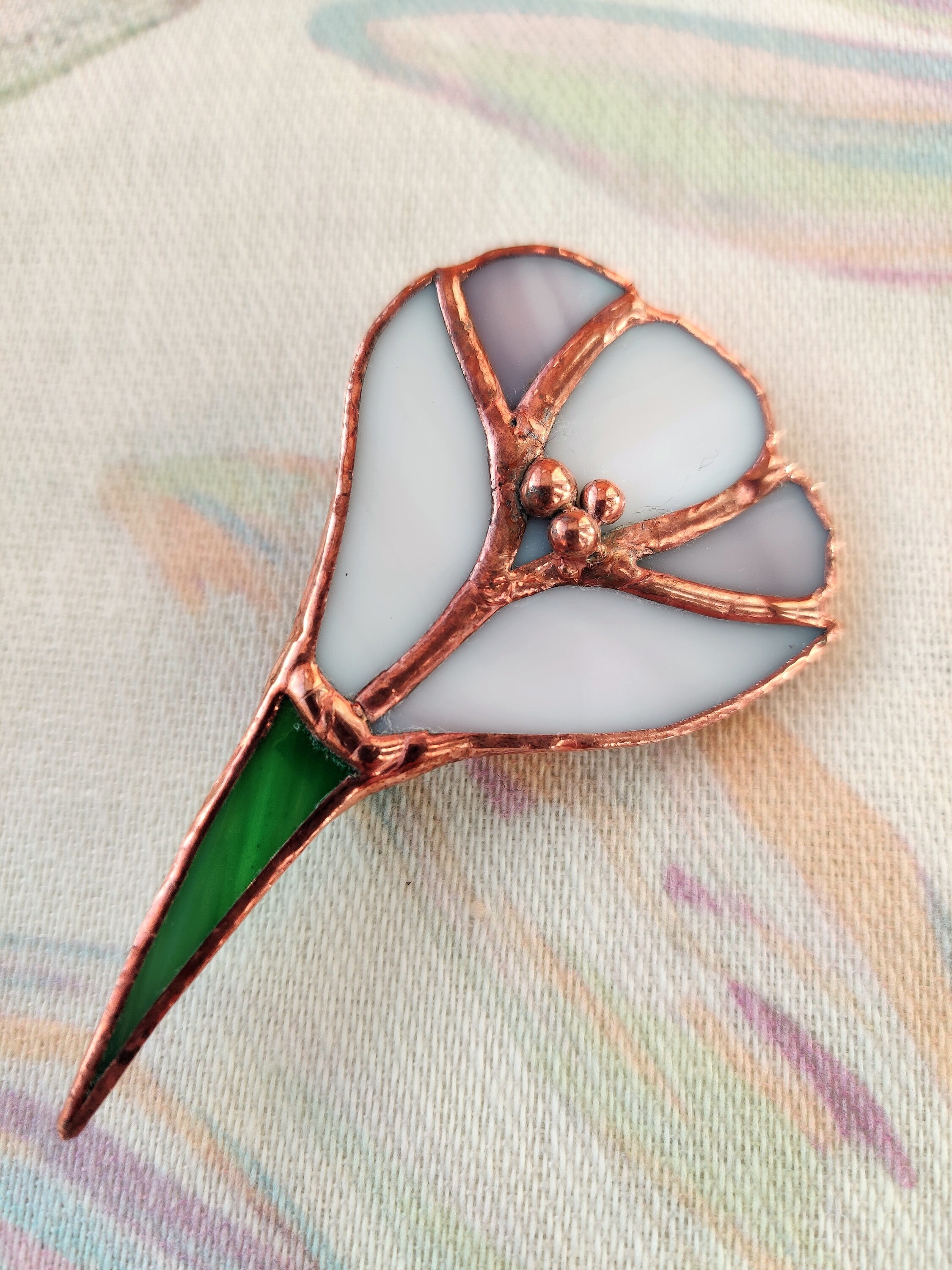Stained Glass brooch Crocus Stained Glass jewelry Flower pin Etsy