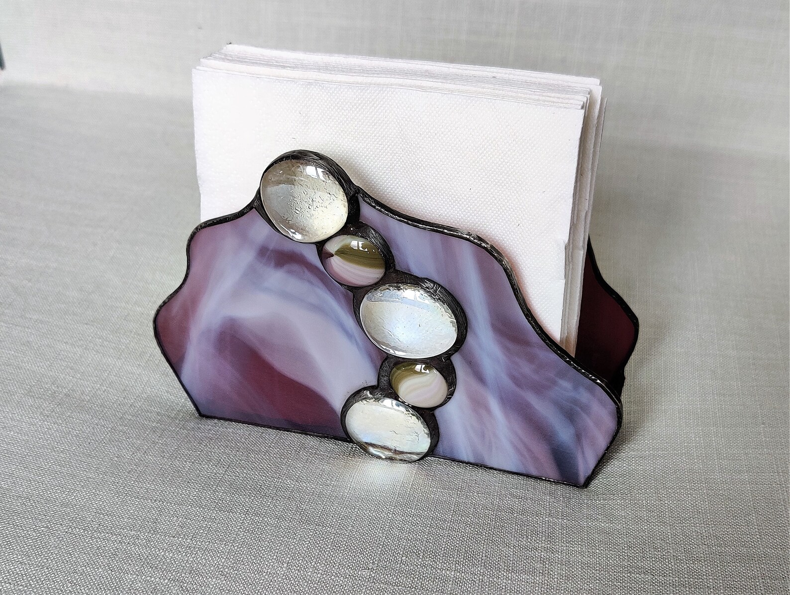 Napkin Holder mysterious Purple Stained Glass Etsy