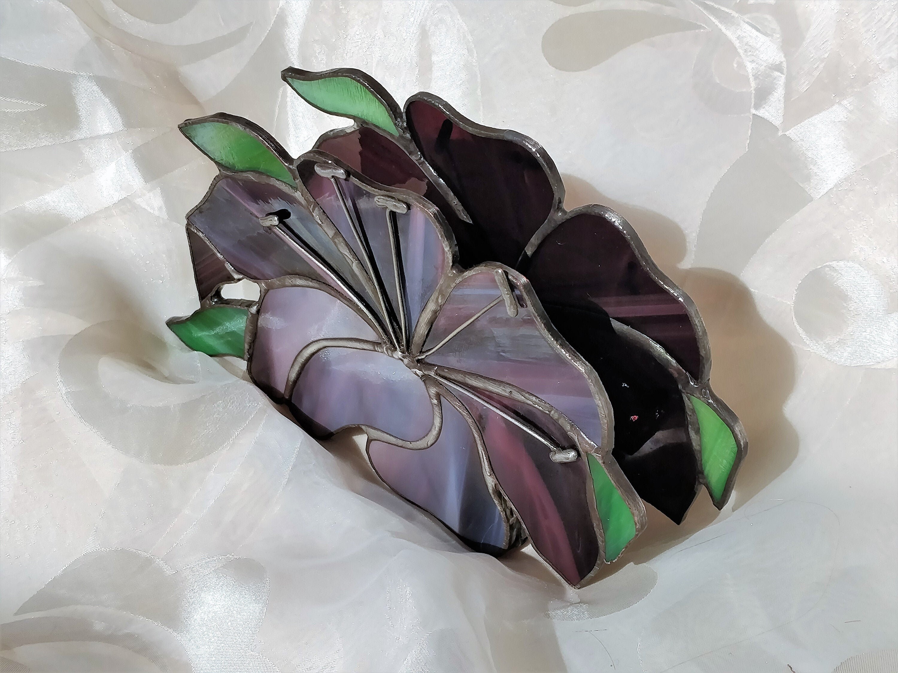 Napkin holder Purple lily Stained Glass House Etsy