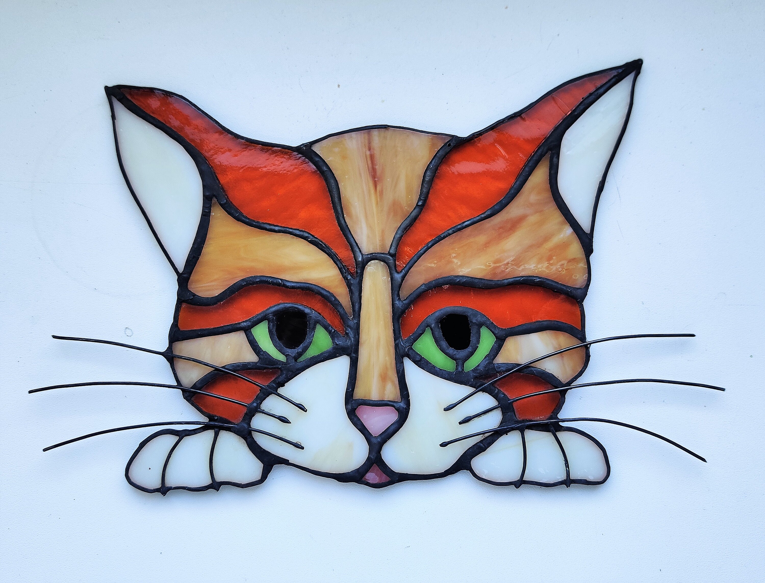 Cat Suncatcher Cat window decor Peek cat Lucky cat Glass cat Etsy