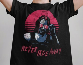 Johnny Silverhand - Never Fade Away - *FREE SHIPPING - See below* Short-Sleeve Unisex T-Shirt Cyberpunk Synthwave