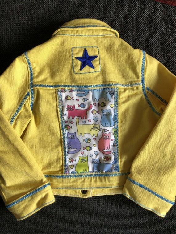 Yellow denim cheap jacket for girls