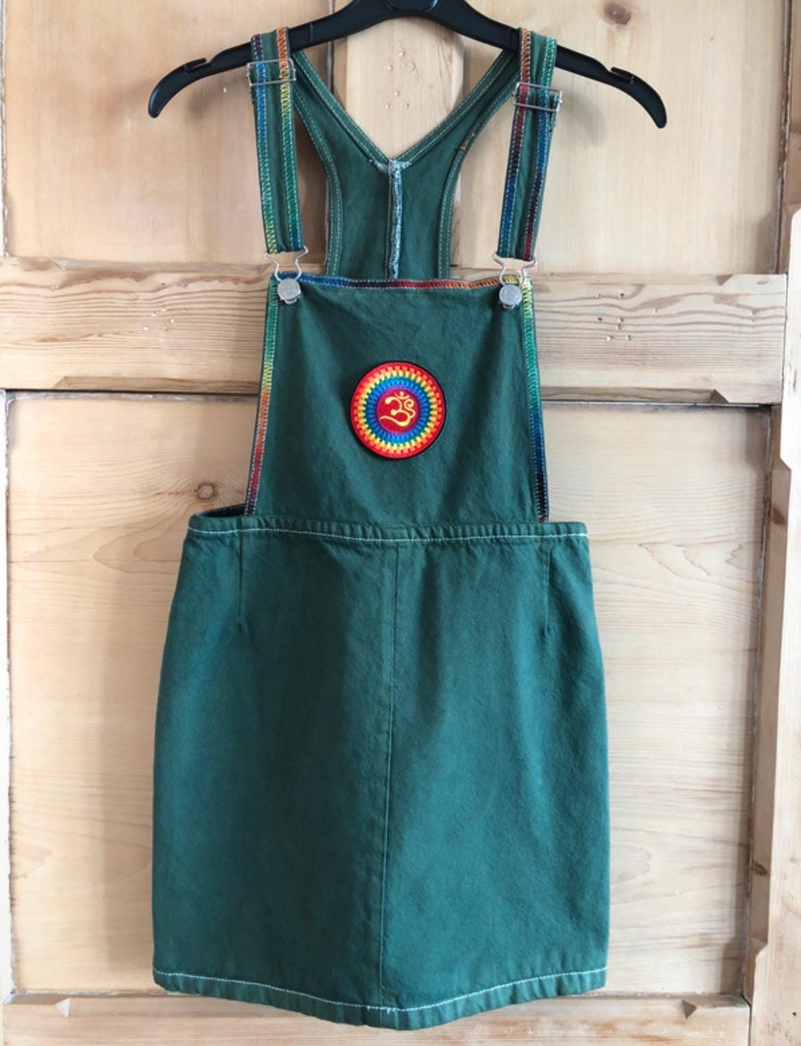 Green Dungaree Dress - Etsy
